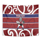 Southland Custom Rugby New Zealand Tapestry Aotearoa Maori Pukana Tiki Mascot