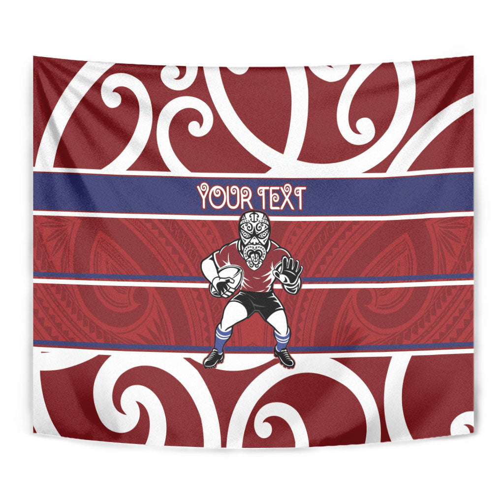 Southland Custom Rugby New Zealand Tapestry Aotearoa Maori Pukana Tiki Mascot