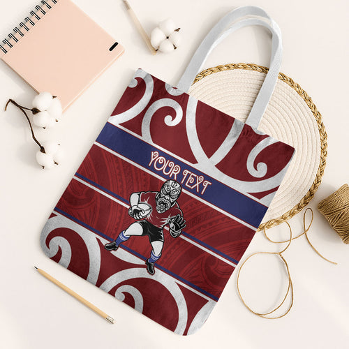 Southland Custom Rugby New Zealand Tote Bag Aotearoa Maori Pukana Tiki Mascot