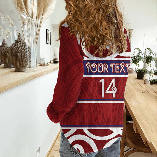 Southland Custom Rugby New Zealand Women Casual Shirt Aotearoa Maori Pukana Tiki Mascot