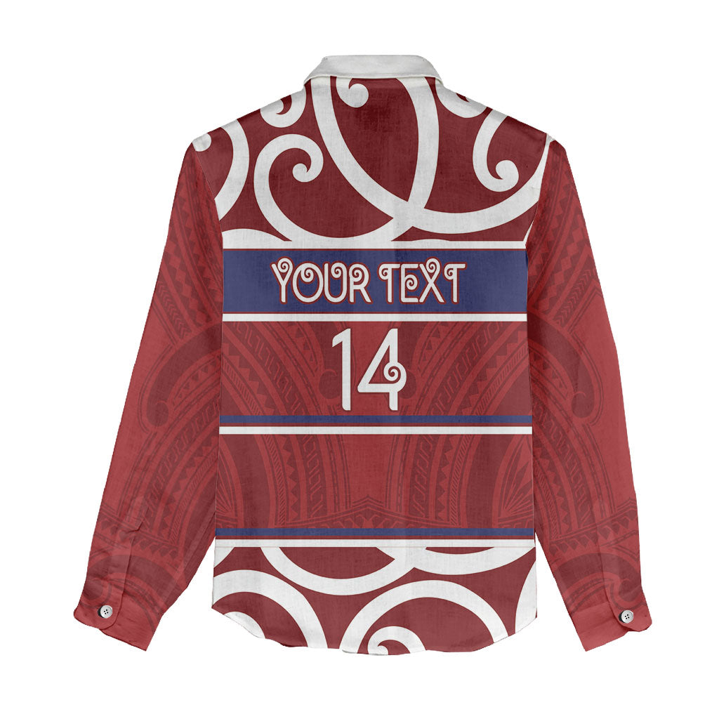 Southland Custom Rugby New Zealand Women Casual Shirt Aotearoa Maori Pukana Tiki Mascot