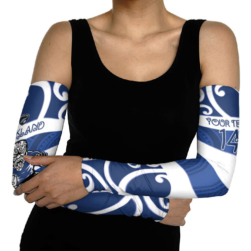 Auckland Custom Rugby New Zealand Arm Sleeves Aotearoa Maori Pukana Tiki Mascot