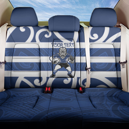 Auckland Custom Rugby New Zealand Back Car Seat Cover Aotearoa Maori Pukana Tiki Mascot