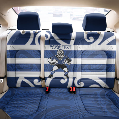Auckland Custom Rugby New Zealand Back Car Seat Cover Aotearoa Maori Pukana Tiki Mascot