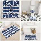 Auckland Custom Rugby New Zealand Bathroom Set Aotearoa Maori Pukana Tiki Mascot