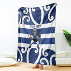 Auckland Custom Rugby New Zealand Blanket Aotearoa Maori Pukana Tiki Mascot