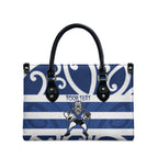 Auckland Custom Rugby New Zealand Leather Bag Aotearoa Maori Pukana Tiki Mascot