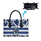 Auckland Custom Rugby New Zealand Leather Bag Aotearoa Maori Pukana Tiki Mascot
