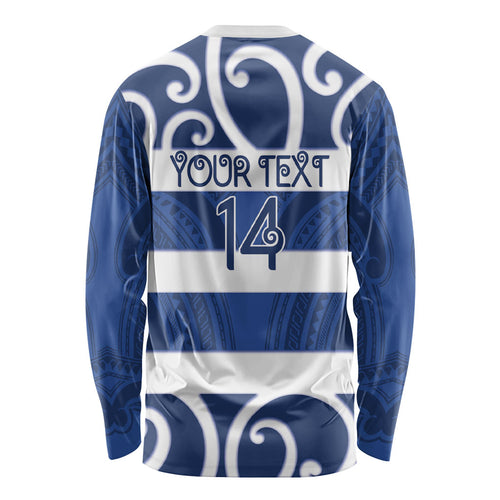 Auckland Custom Rugby New Zealand Long Sleeve Shirt Aotearoa Maori Pukana Tiki Mascot