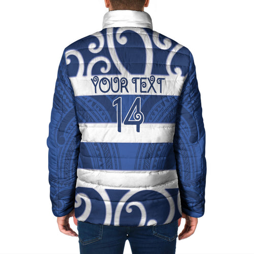 Auckland Custom Rugby New Zealand Padded Jacket Aotearoa Maori Pukana Tiki Mascot