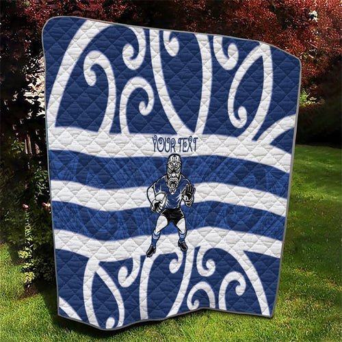 Auckland Custom Rugby New Zealand Quilt Aotearoa Maori Pukana Tiki Mascot