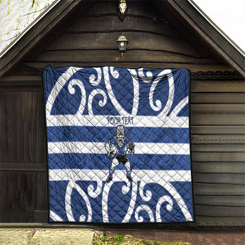 Auckland Custom Rugby New Zealand Quilt Aotearoa Maori Pukana Tiki Mascot