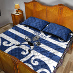Auckland Custom Rugby New Zealand Quilt Bed Set Aotearoa Maori Pukana Tiki Mascot
