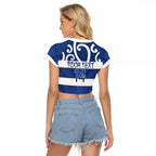 Auckland Custom Rugby New Zealand Raglan Cropped T Shirt Aotearoa Maori Pukana Tiki Mascot