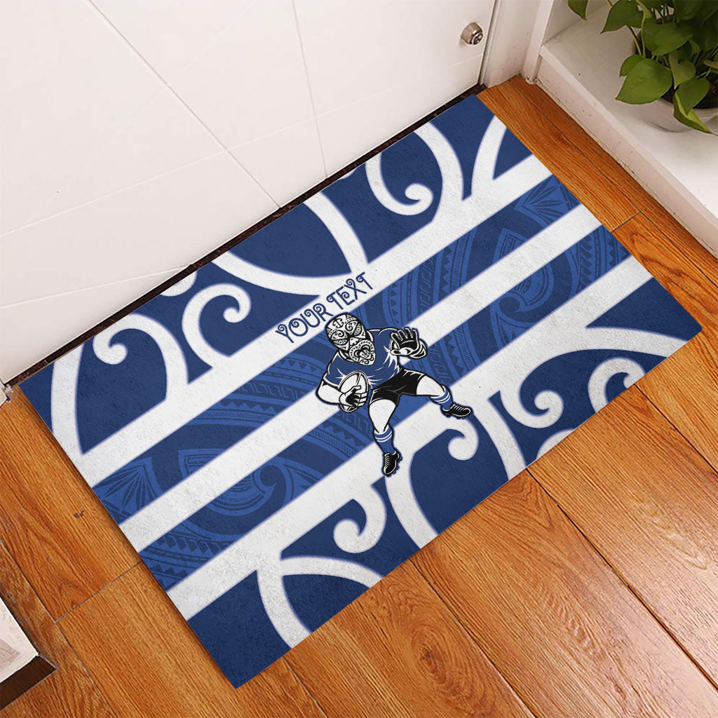 Auckland Custom Rugby New Zealand Rubber Doormat Aotearoa Maori Pukana Tiki Mascot