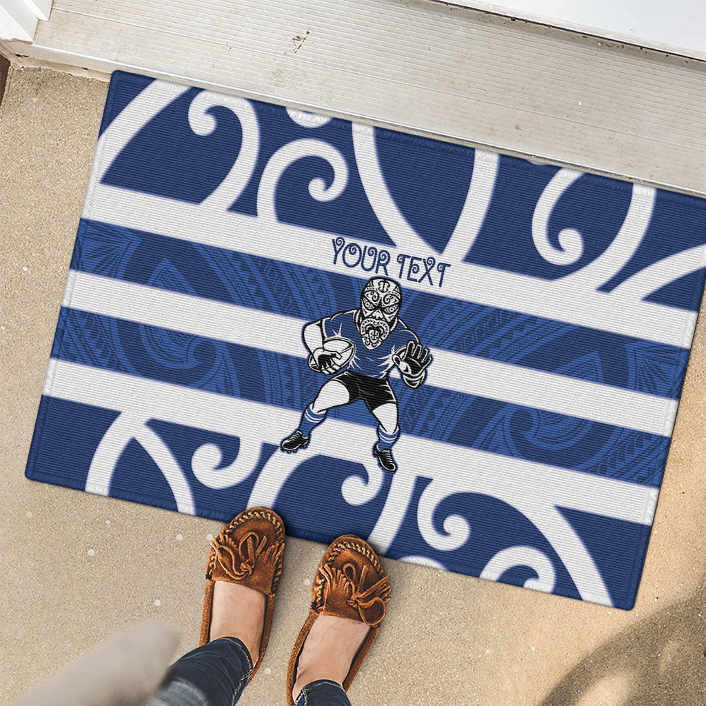 Auckland Custom Rugby New Zealand Rubber Doormat Aotearoa Maori Pukana Tiki Mascot