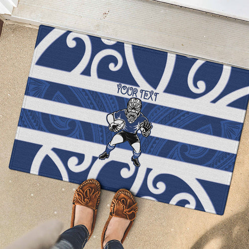 Auckland Custom Rugby New Zealand Rubber Doormat Aotearoa Maori Pukana Tiki Mascot