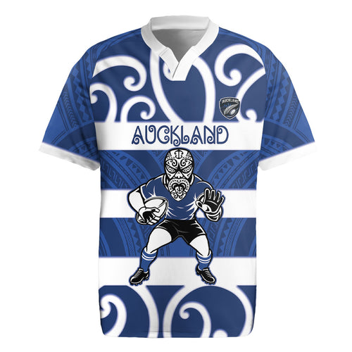 Auckland Custom Rugby New Zealand Rugby Jersey Aotearoa Maori Pukana Tiki Mascot
