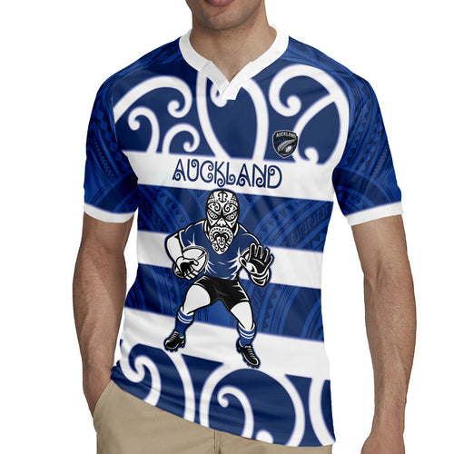 Auckland Custom Rugby New Zealand Rugby Jersey Aotearoa Maori Pukana Tiki Mascot