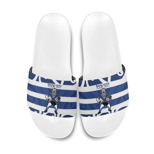 Auckland Custom Rugby New Zealand Slide Sandals Aotearoa Maori Pukana Tiki Mascot