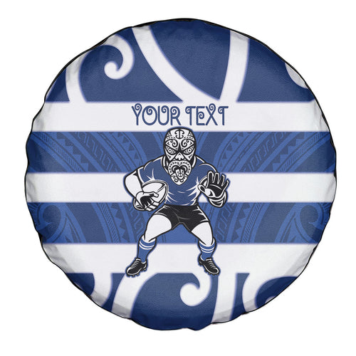 Auckland Custom Rugby New Zealand Spare Tire Cover Aotearoa Maori Pukana Tiki Mascot