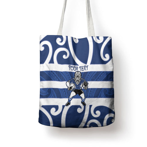 Auckland Custom Rugby New Zealand Tote Bag Aotearoa Maori Pukana Tiki Mascot