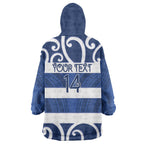Auckland Custom Rugby New Zealand Wearable Blanket Hoodie Aotearoa Maori Pukana Tiki Mascot
