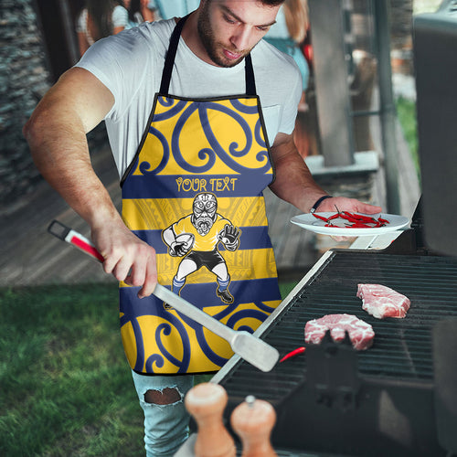 Bay of Plenty Custom Rugby New Zealand Apron Aotearoa Maori Pukana Tiki Mascot