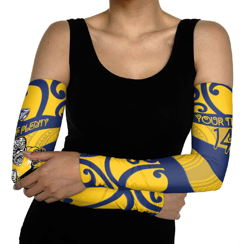 Bay of Plenty Custom Rugby New Zealand Arm Sleeves Aotearoa Maori Pukana Tiki Mascot