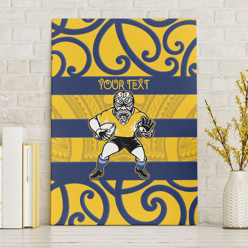 Bay of Plenty Custom Rugby New Zealand Canvas Wall Art Aotearoa Maori Pukana Tiki Mascot