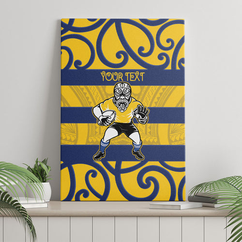 Bay of Plenty Custom Rugby New Zealand Canvas Wall Art Aotearoa Maori Pukana Tiki Mascot