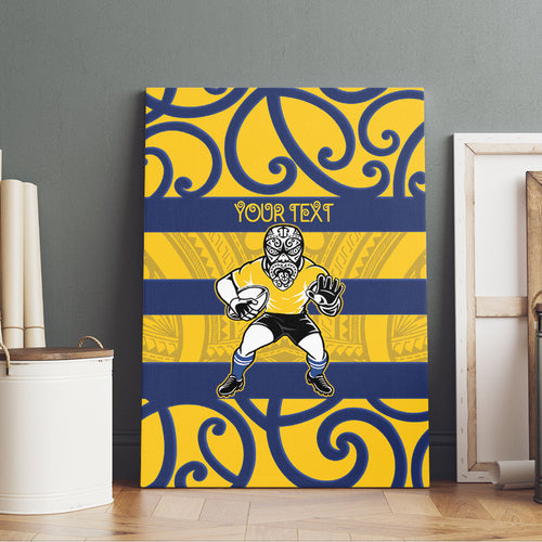 Bay of Plenty Custom Rugby New Zealand Canvas Wall Art Aotearoa Maori Pukana Tiki Mascot