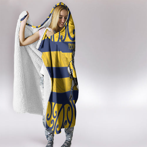 Bay of Plenty Custom Rugby New Zealand Hooded Blanket Aotearoa Maori Pukana Tiki Mascot
