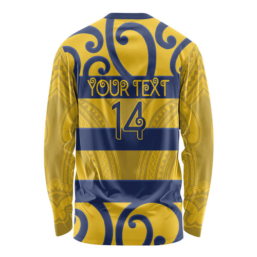 Bay of Plenty Custom Rugby New Zealand Long Sleeve Shirt Aotearoa Maori Pukana Tiki Mascot
