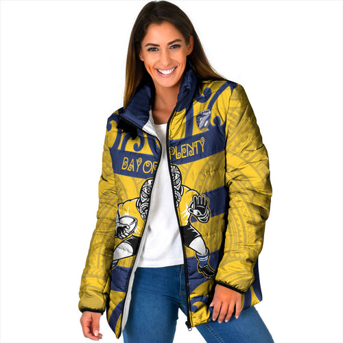 Bay of Plenty Custom Rugby New Zealand Padded Jacket Aotearoa Maori Pukana Tiki Mascot