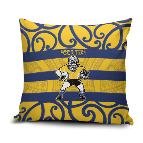 Bay of Plenty Custom Rugby New Zealand Pillow Cover Aotearoa Maori Pukana Tiki Mascot