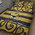 Bay of Plenty Custom Rugby New Zealand Quilt Bed Set Aotearoa Maori Pukana Tiki Mascot