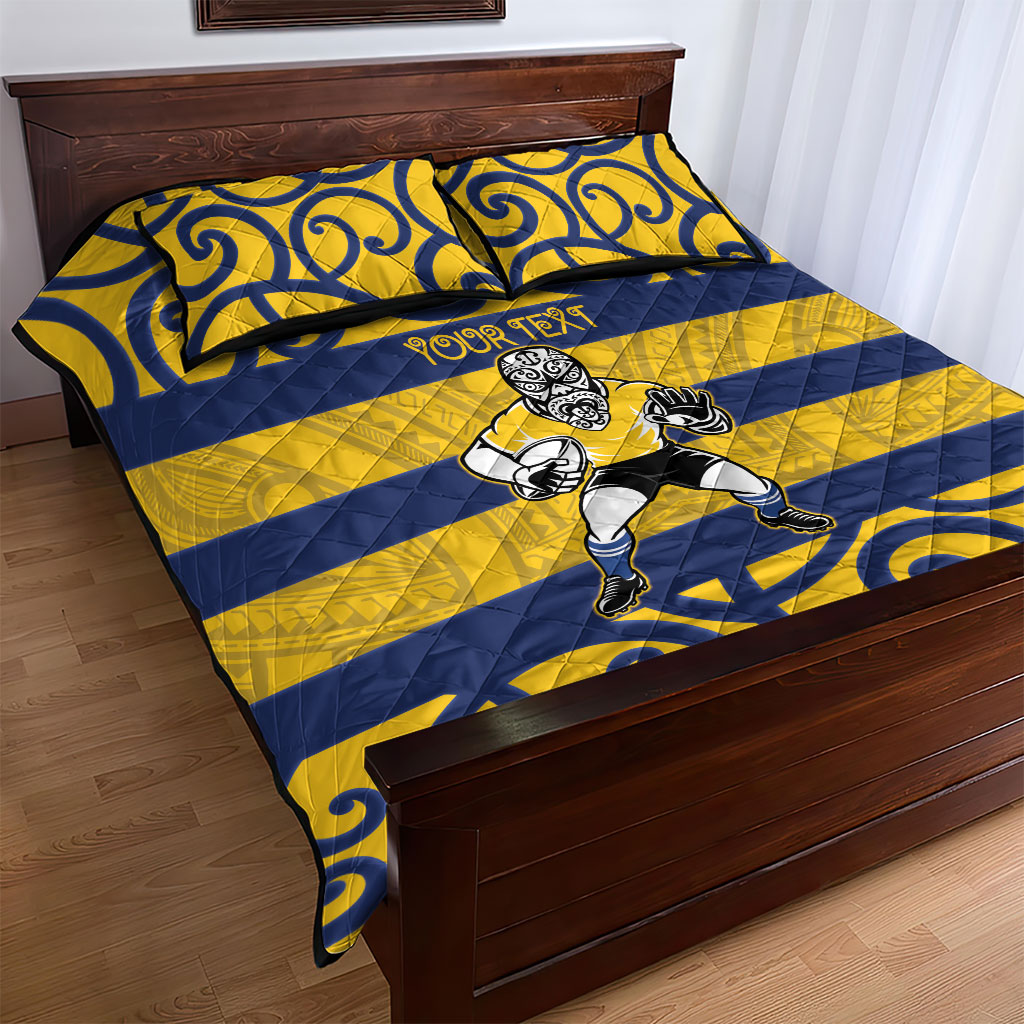Bay of Plenty Custom Rugby New Zealand Quilt Bed Set Aotearoa Maori Pukana Tiki Mascot