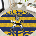 Bay of Plenty Custom Rugby New Zealand Round Carpet Aotearoa Maori Pukana Tiki Mascot