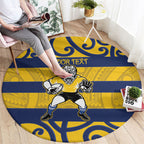 Bay of Plenty Custom Rugby New Zealand Round Carpet Aotearoa Maori Pukana Tiki Mascot