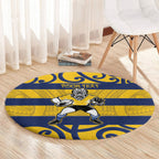 Bay of Plenty Custom Rugby New Zealand Round Carpet Aotearoa Maori Pukana Tiki Mascot