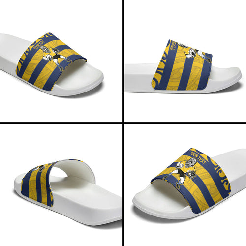Bay of Plenty Custom Rugby New Zealand Slide Sandals Aotearoa Maori Pukana Tiki Mascot