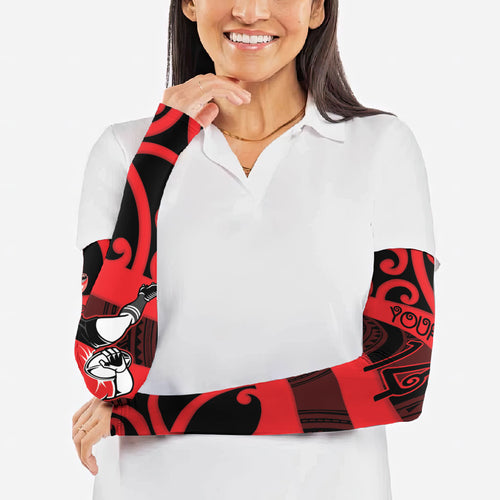 Canterbury Custom Rugby New Zealand Arm Sleeves Aotearoa Maori Pukana Tiki Mascot