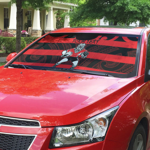 Canterbury Custom Rugby New Zealand Auto Sun Shade Aotearoa Maori Pukana Tiki Mascot
