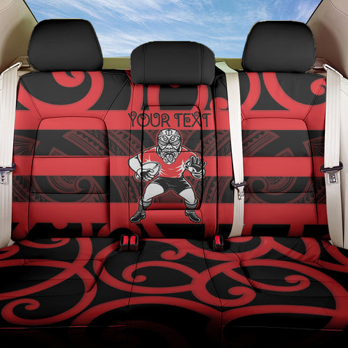 Canterbury Custom Rugby New Zealand Back Car Seat Cover Aotearoa Maori Pukana Tiki Mascot