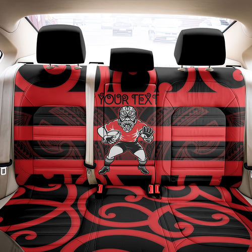 Canterbury Custom Rugby New Zealand Back Car Seat Cover Aotearoa Maori Pukana Tiki Mascot