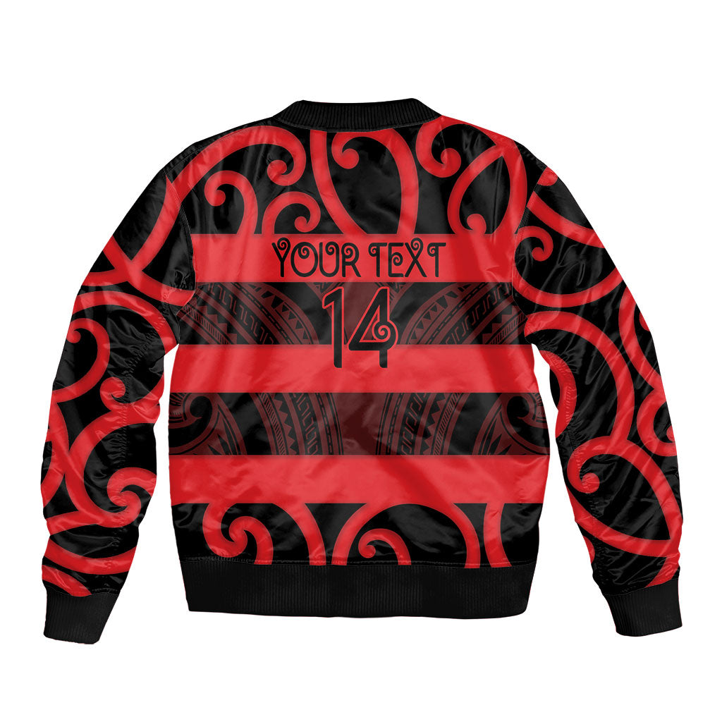 Canterbury Custom Rugby New Zealand Bomber Jacket Aotearoa Maori Pukana Tiki Mascot