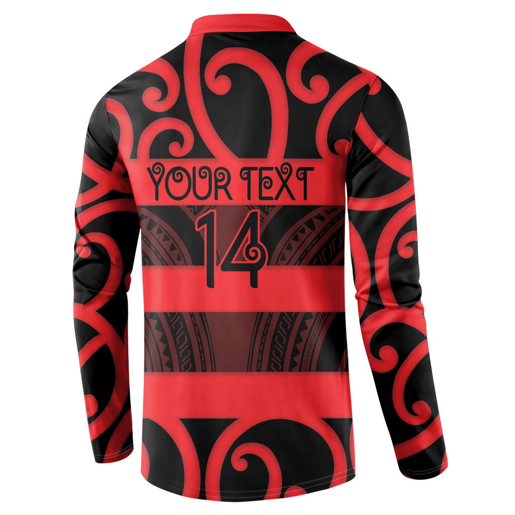 Canterbury Custom Rugby New Zealand Button Sweatshirt Aotearoa Maori Pukana Tiki Mascot