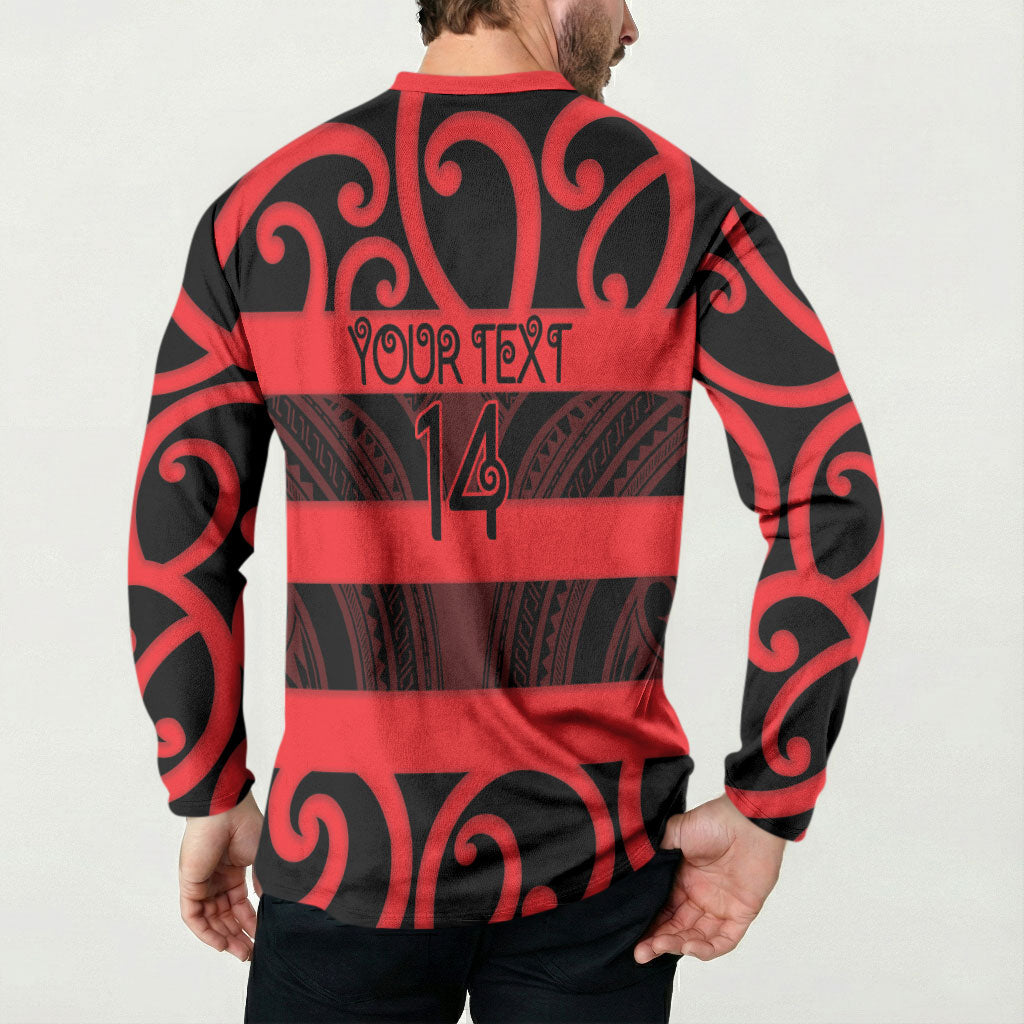 Canterbury Custom Rugby New Zealand Button Sweatshirt Aotearoa Maori Pukana Tiki Mascot