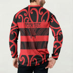 Canterbury Custom Rugby New Zealand Button Sweatshirt Aotearoa Maori Pukana Tiki Mascot